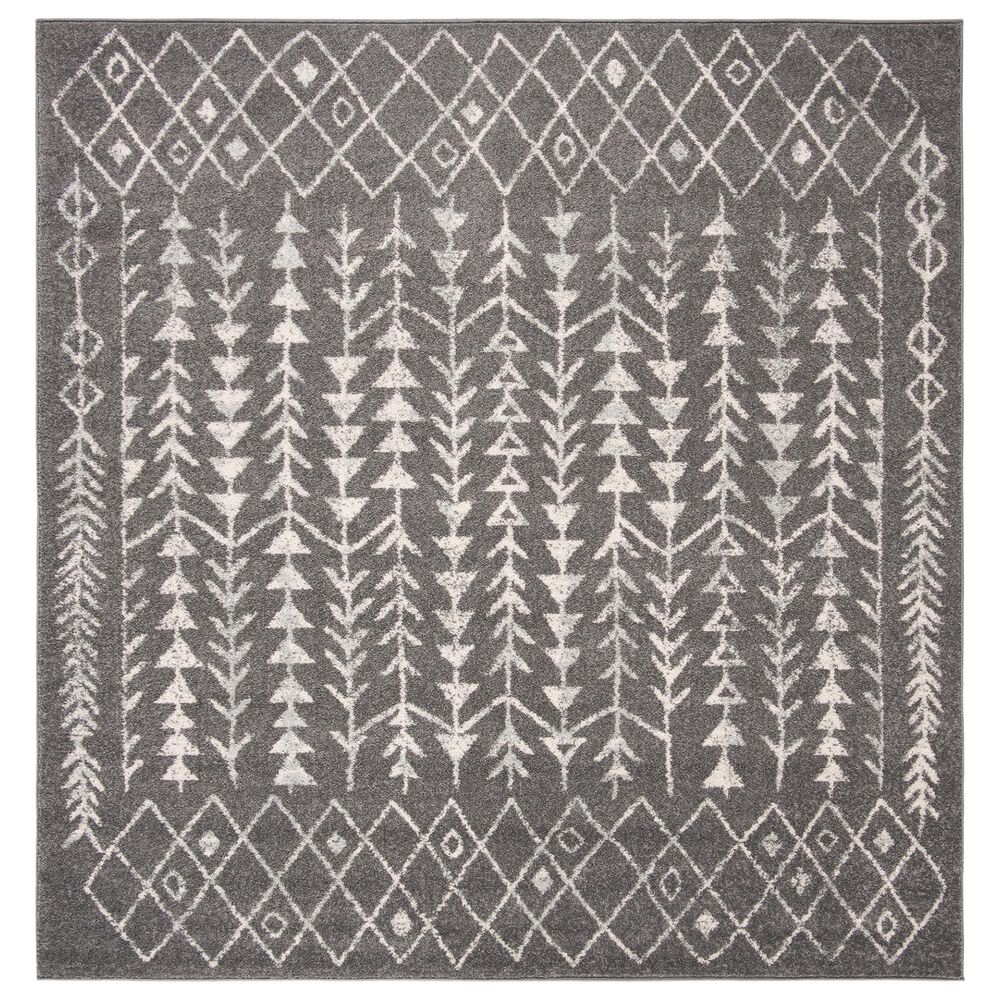 Safavieh Tulum 3' Square Ivory and Dark Grey Area Rug