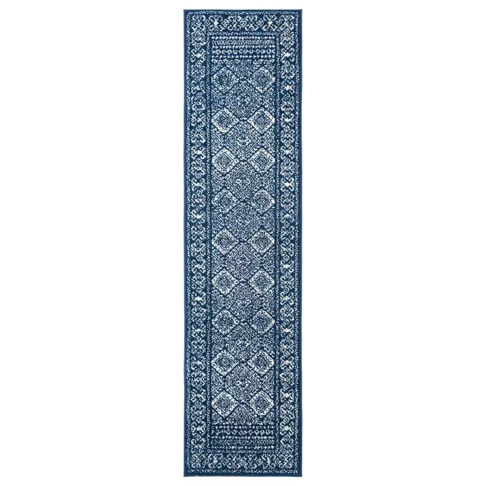 Safavieh Tulum2' x 8' Ivory and Navy Runner