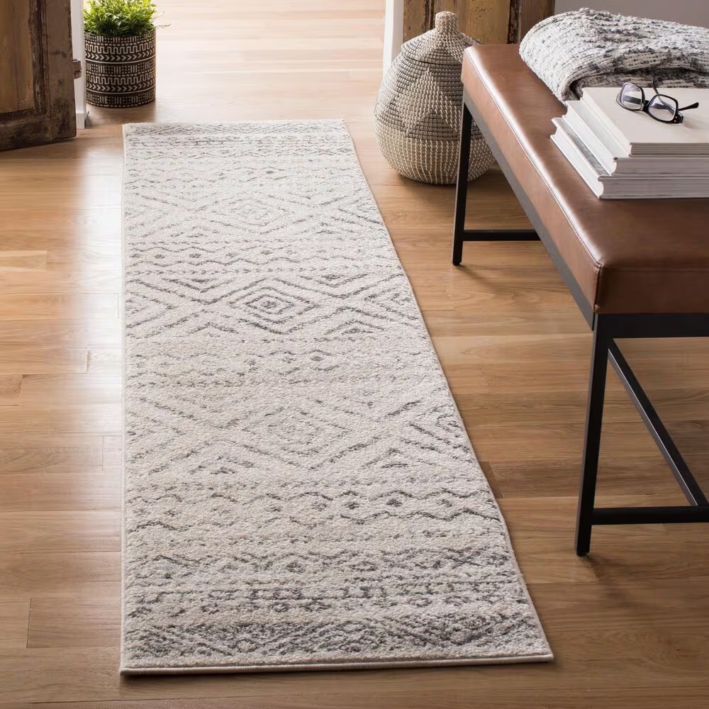 Safavieh Tulum TUL267A 2' x 11' Ivory and Grey Runner