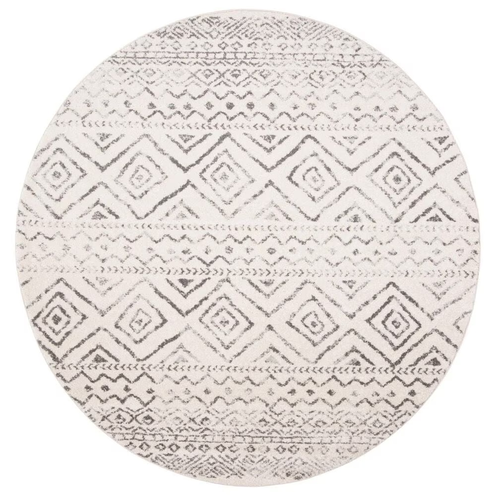 Safavieh Tulum Transitional 6'7" Round Ivory and Grey Area Rug