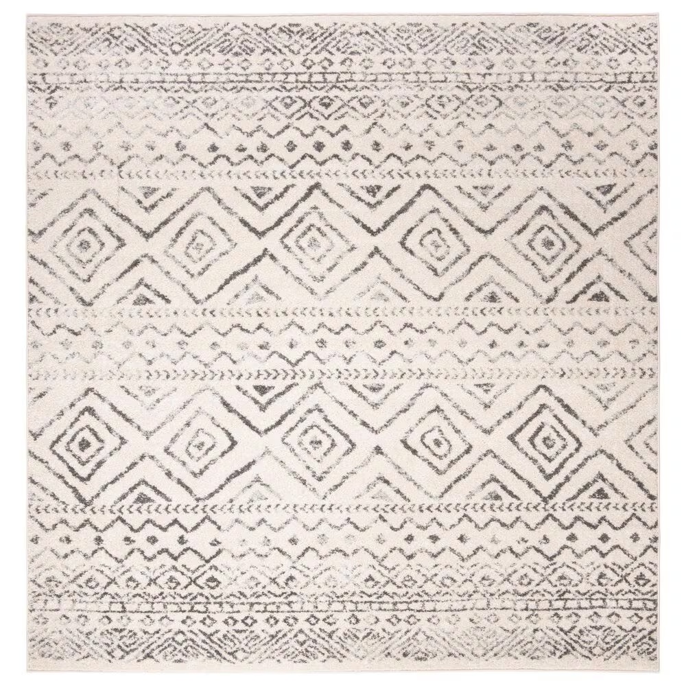 Safavieh Tulum Transitional9' Square Ivory and Grey Area Rug