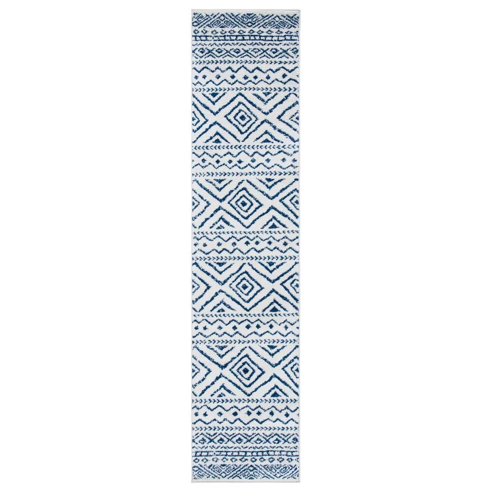 Safavieh Tulum Transitional2' x 9' Ivory and Navy Runner