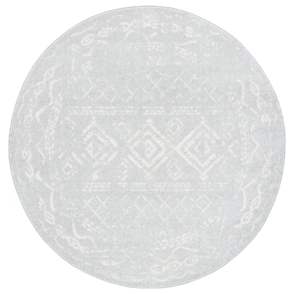 Safavieh Tulum TUL268F 5' Round Grey and Ivory Area Rug