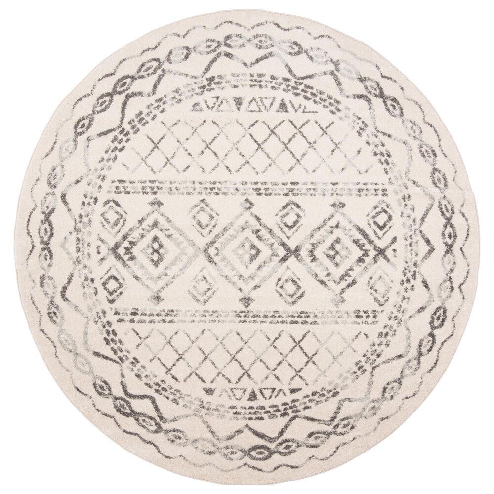 Safavieh Tulum TUL268A 9' Round Ivory and Grey Area Rug