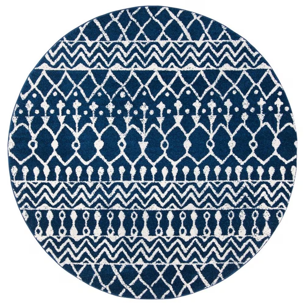 Safavieh Tulum TUL270 3' Round Navy and Ivory Area Rug