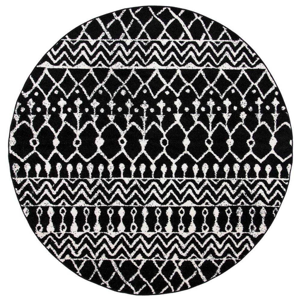 Safavieh Tulum TUL270 5' Round Black and Ivory Area Rug