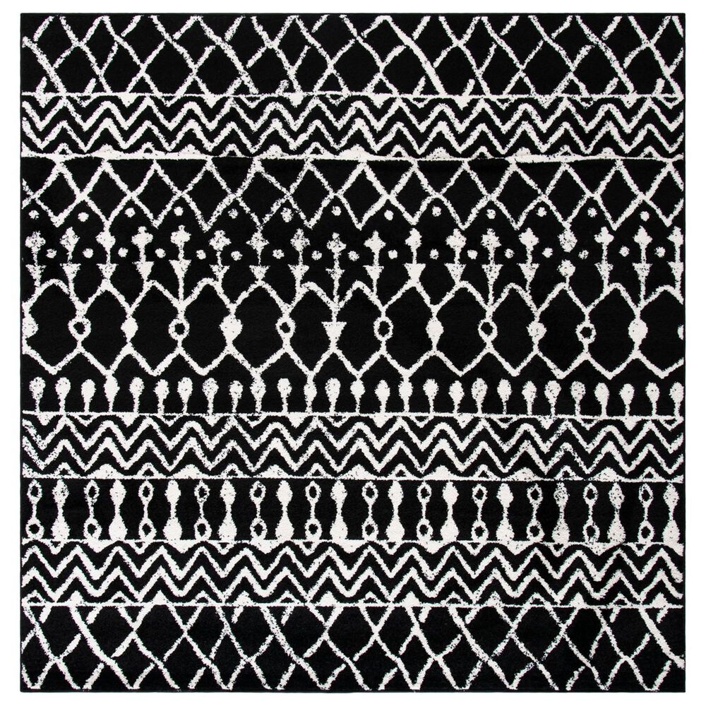 Safavieh Tulum TUL270 5' Square Black and Ivory Area Rug