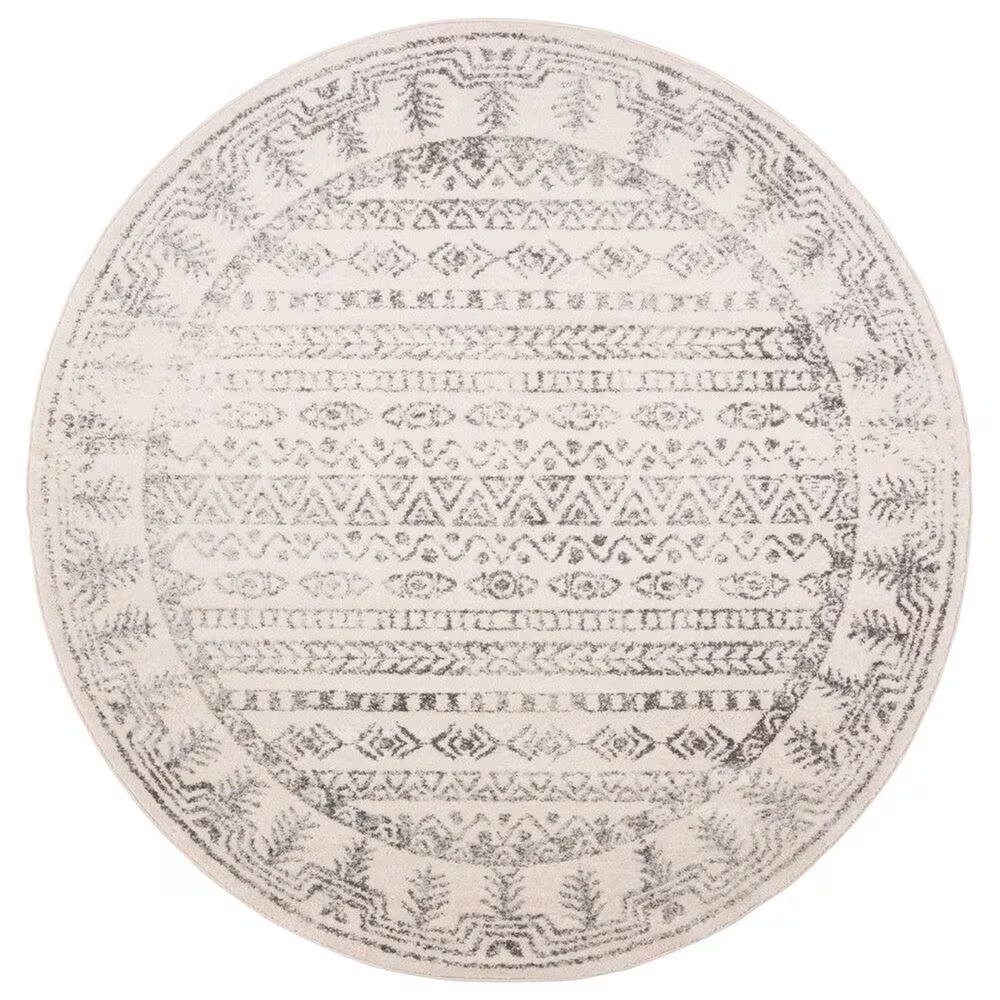 Safavieh Tulum TUL271A 5' Round Ivory and Grey Area Rug