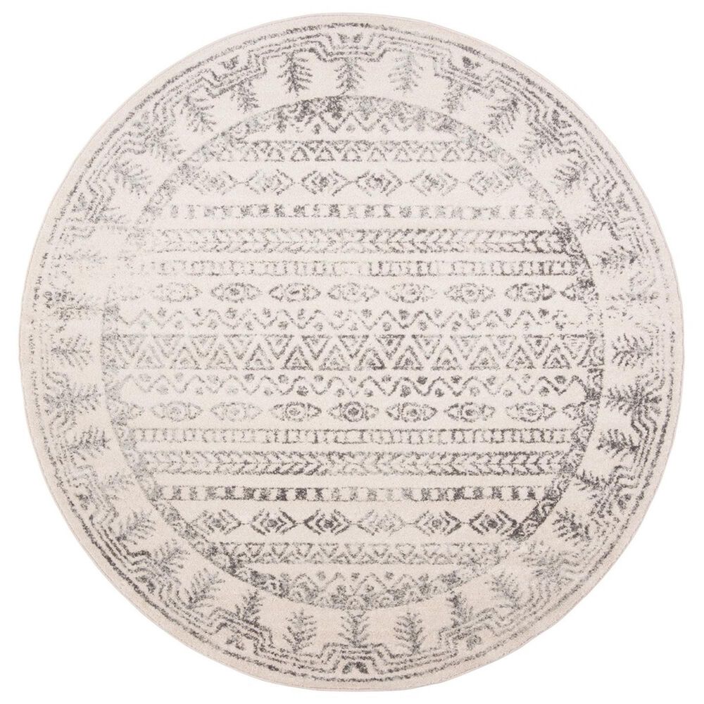 Safavieh Tulum TUL271A 6'7" Round Ivory and Grey Area Rug