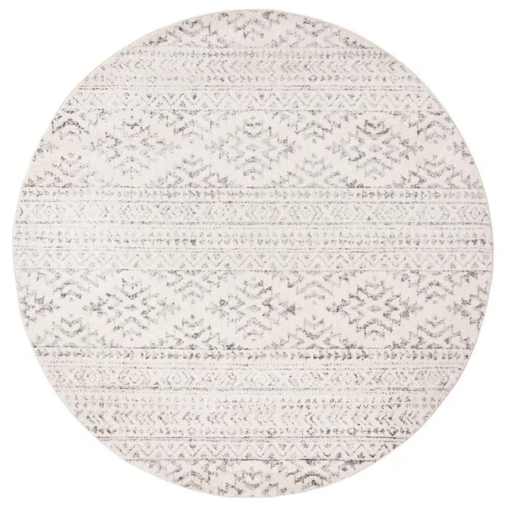 Safavieh Tulum TUL272A 5' Round Ivory and Grey Area Rug