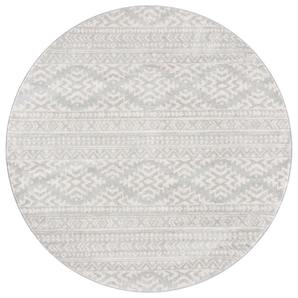 Safavieh Tulum TUL2726'7" Round Grey and Ivory Area Rug