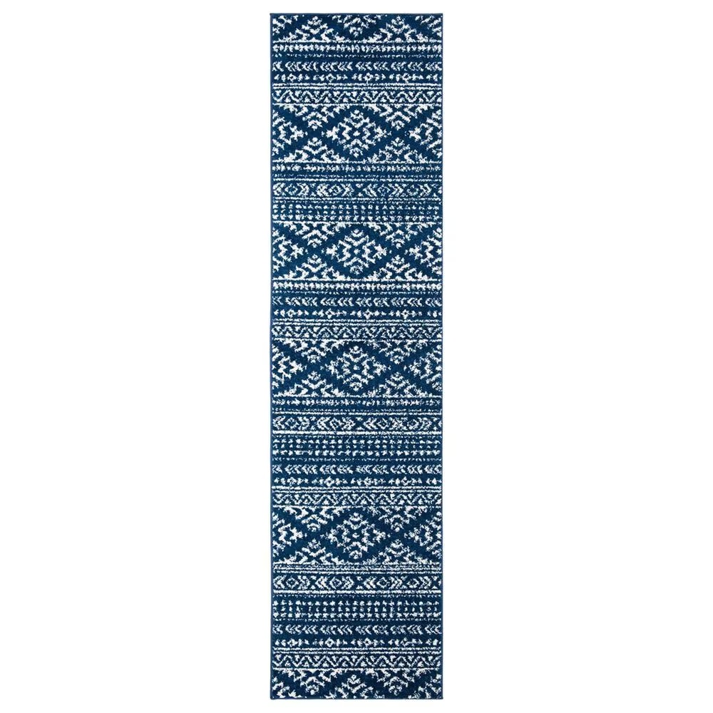 Safavieh Tulum 2' x 11' Navy and Ivory Runner