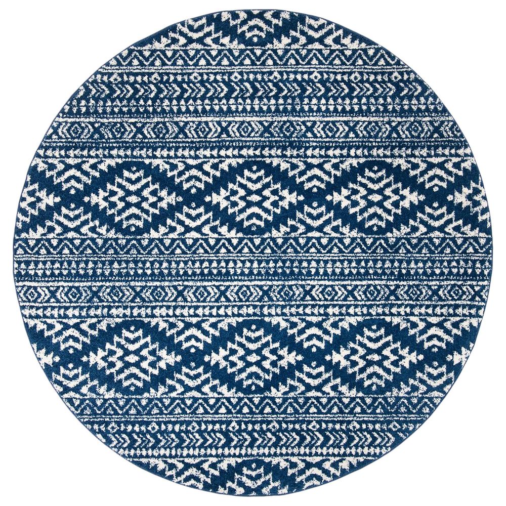 Safavieh Tulum TUL2725' Round Navy and Ivory Area Rug