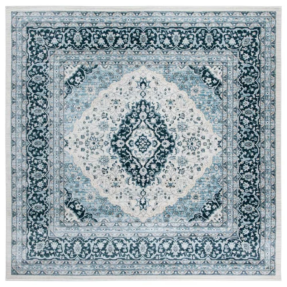 Safavieh Isabella 6'7" Square Cream and Dark Blue Area Rug