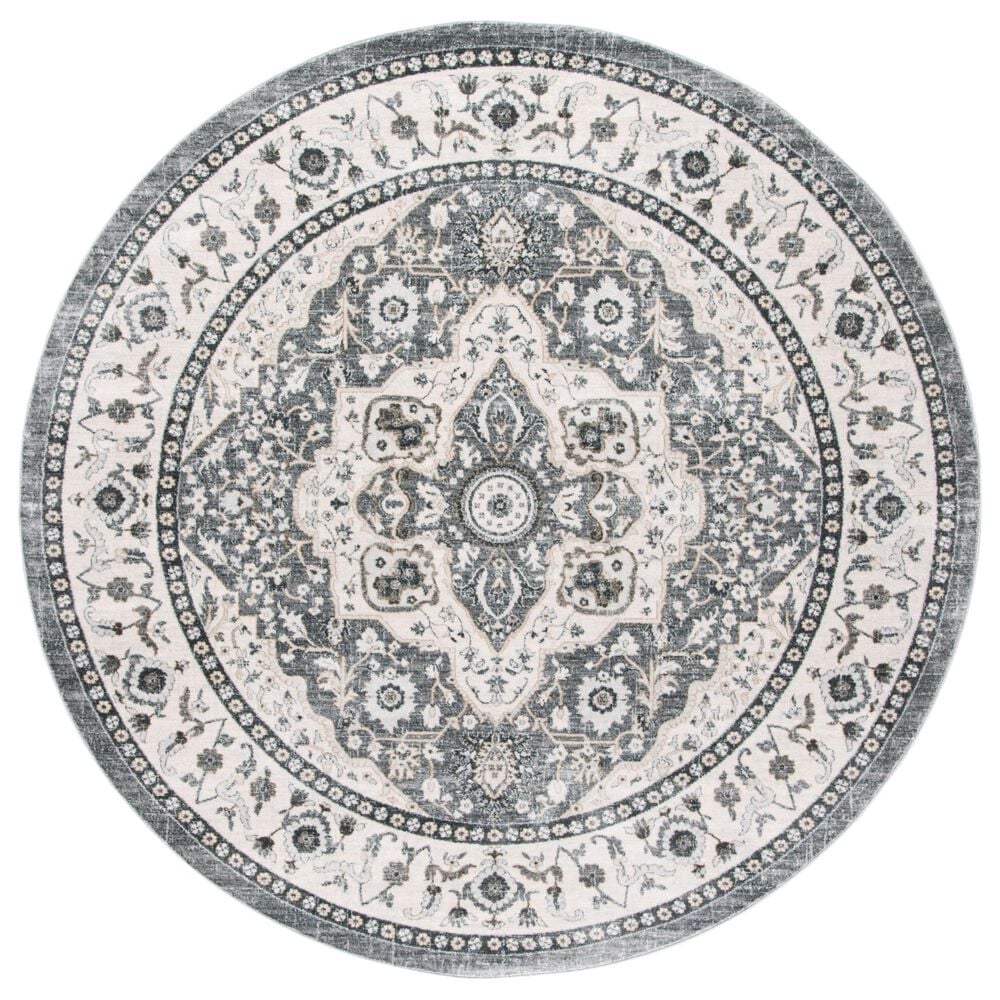 Safavieh Isabella ISA936F 6'7" Round Gray and Cream Area Rug