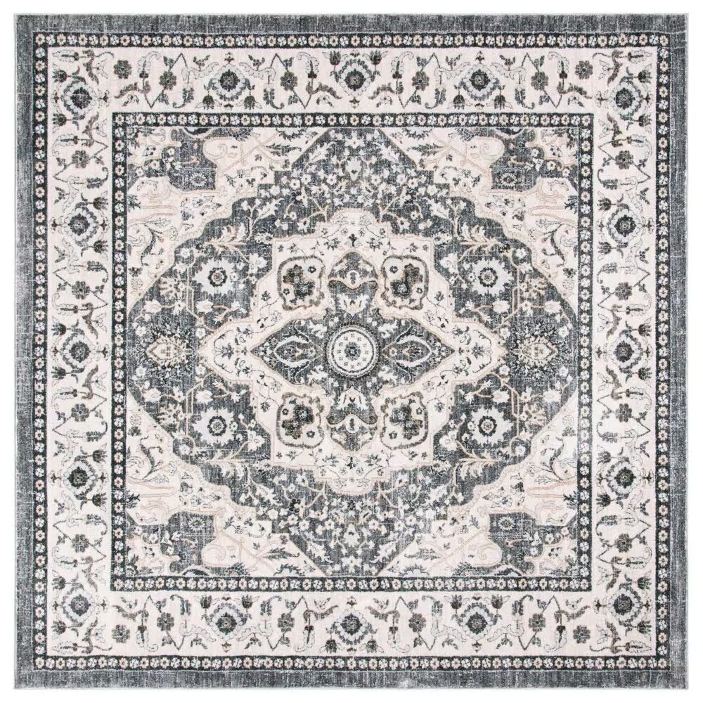 Safavieh Isabella ISA936F 6'7" Square Gray and Cream Area Rug