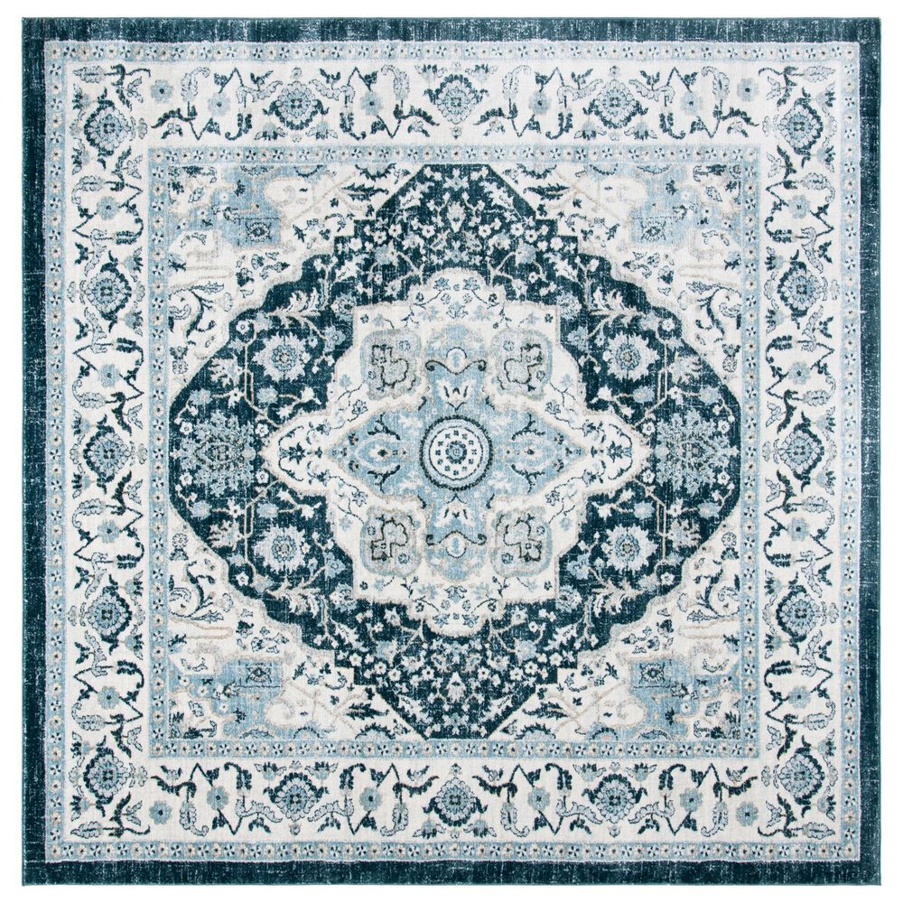 Safavieh Isabella 6'7" Square Navy and Creme Area Rug