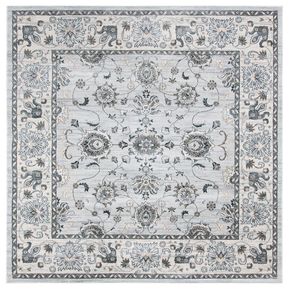 Safavieh Isabella Traditional 6'7" Square Light Gray and Cream Area Rug