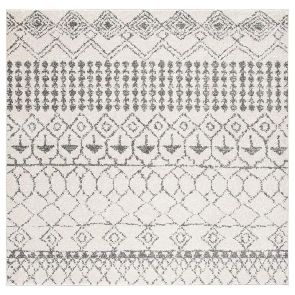 Safavieh TulumTraditional 6'7" Square Ivory and Grey Area Rug