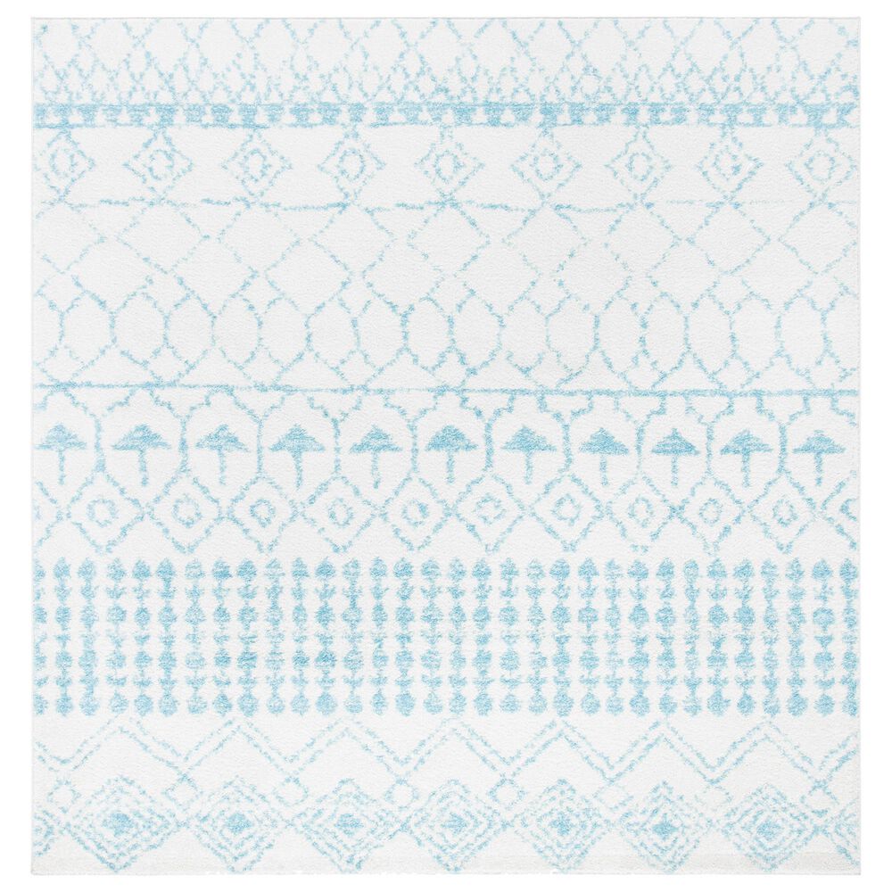 Safavieh Tulum 6'7" Square Ivory and Turquoise Area Rug