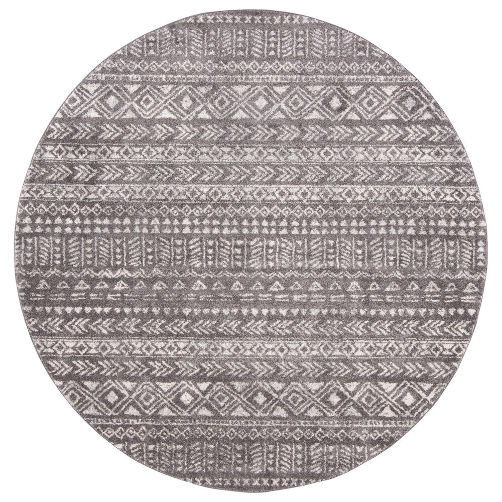 Safavieh Tulum Transitional 6'7" Round Dark Grey and Ivory Area Rug