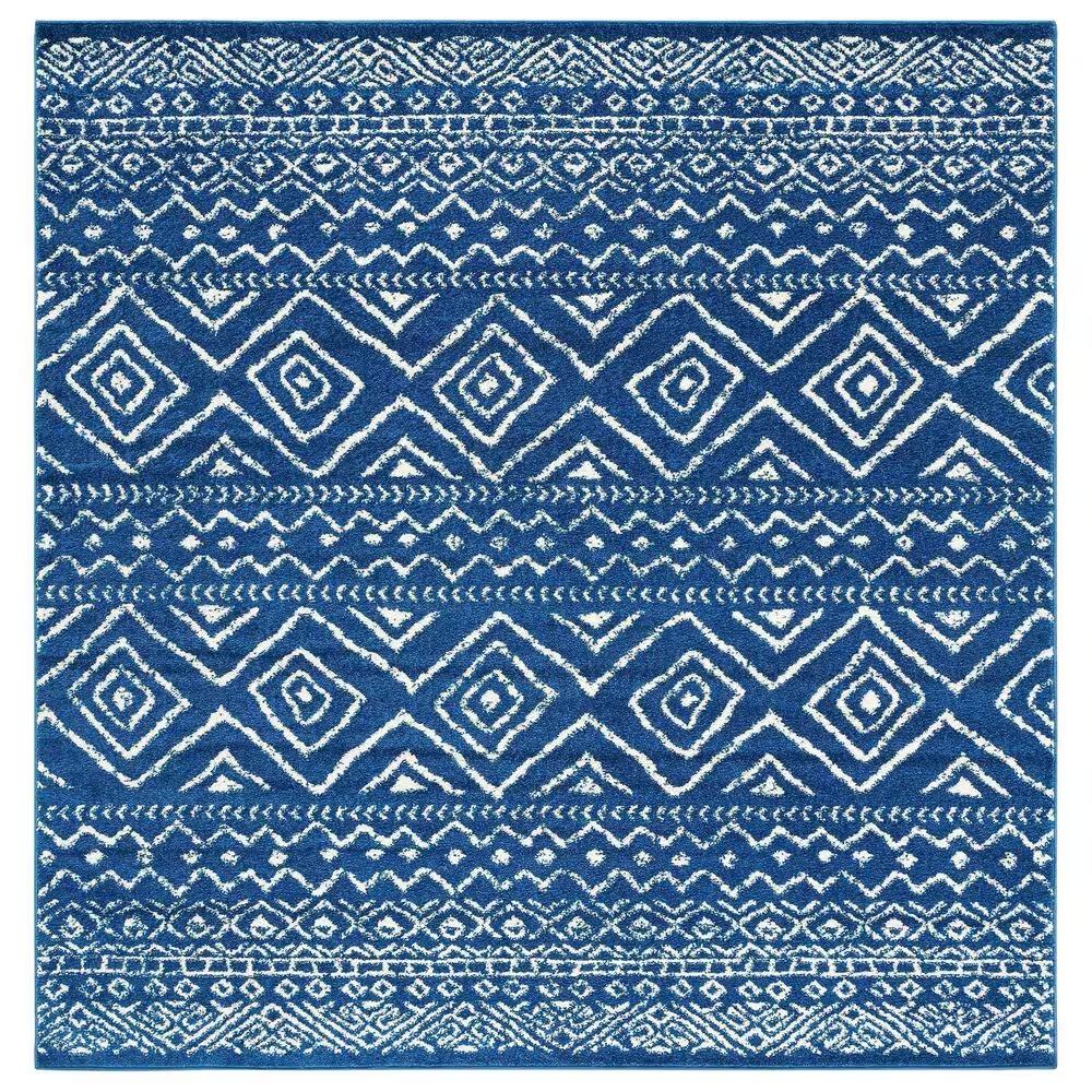 Safavieh Tulum TUL267N 6'7" Square Navy and Ivory Area Rug