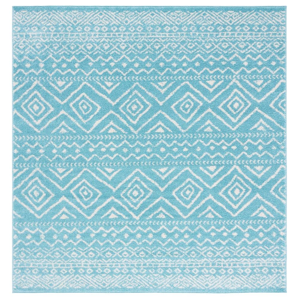 Safavieh Tulum 6'7" Square Turquoise and Ivory Area Rug