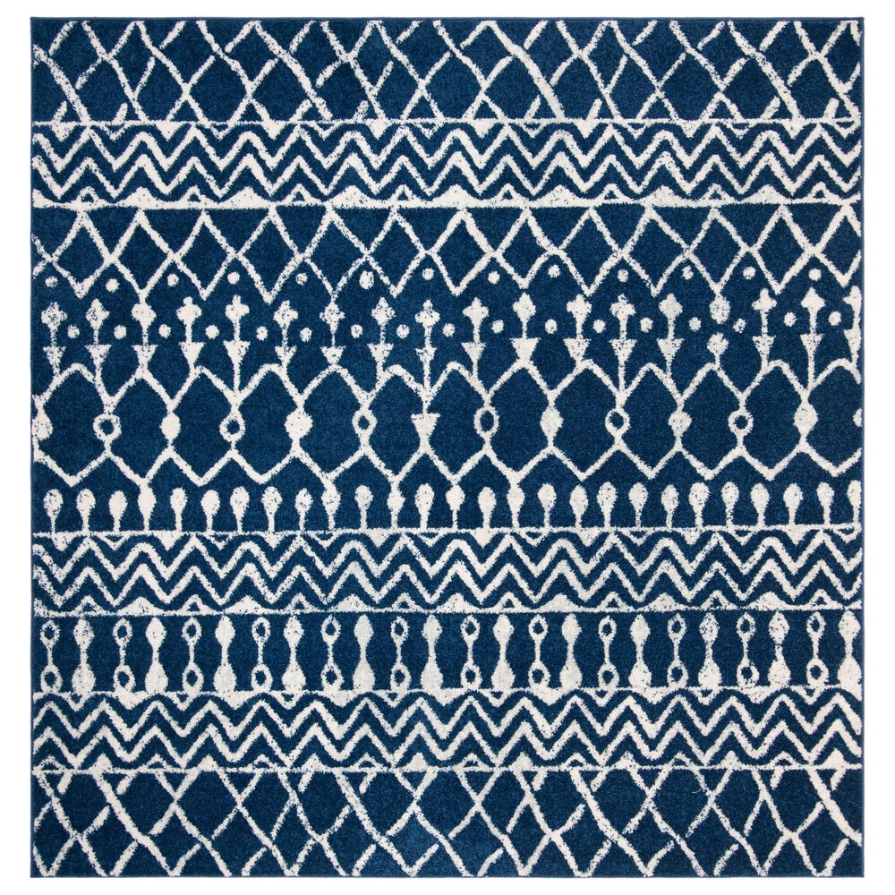 Safavieh Tulum TUL270N 6'7" Square Navy and Ivory Area Rug
