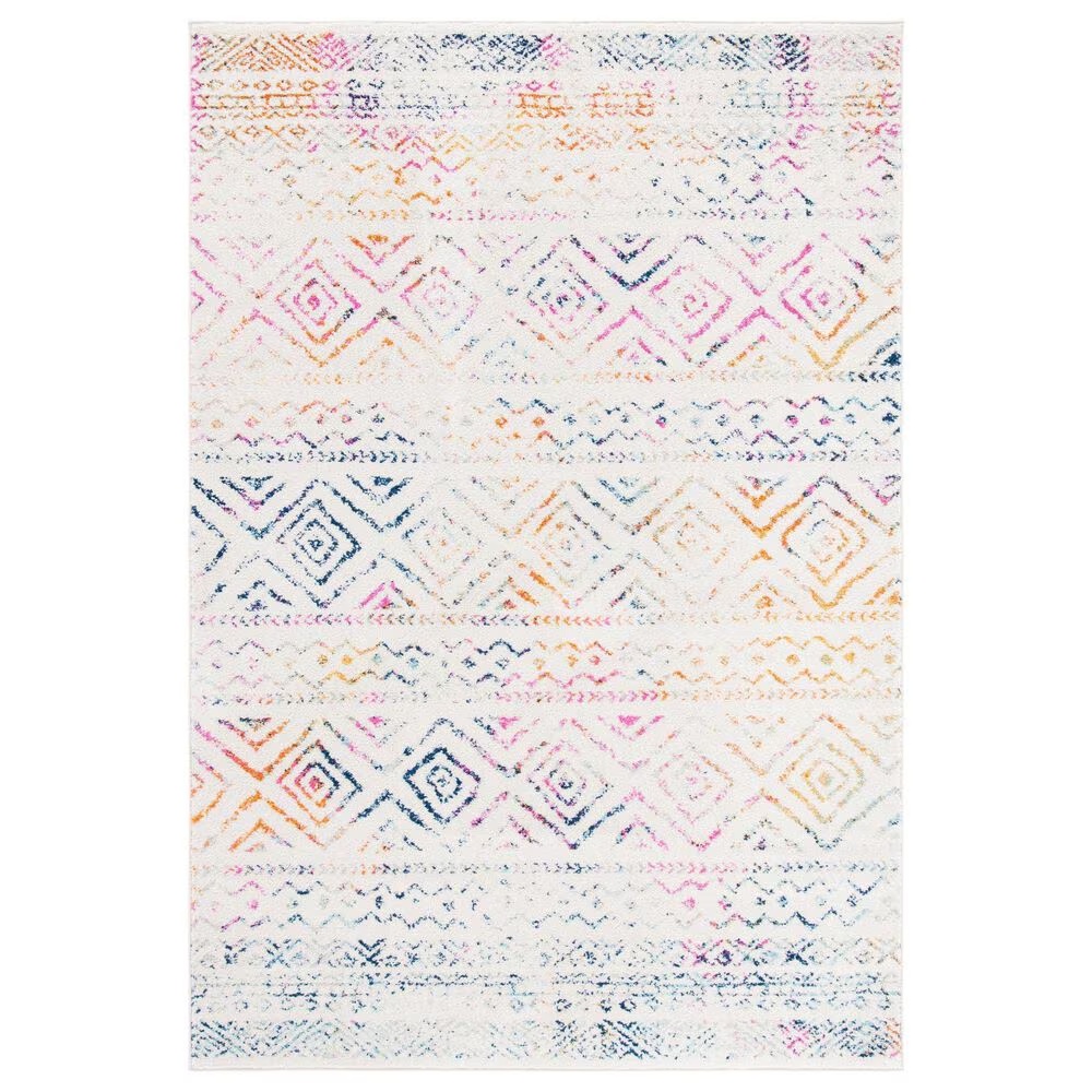Safavieh Tulum TUL267E 4' x 6' Ivory and Fuchsia Area Rug