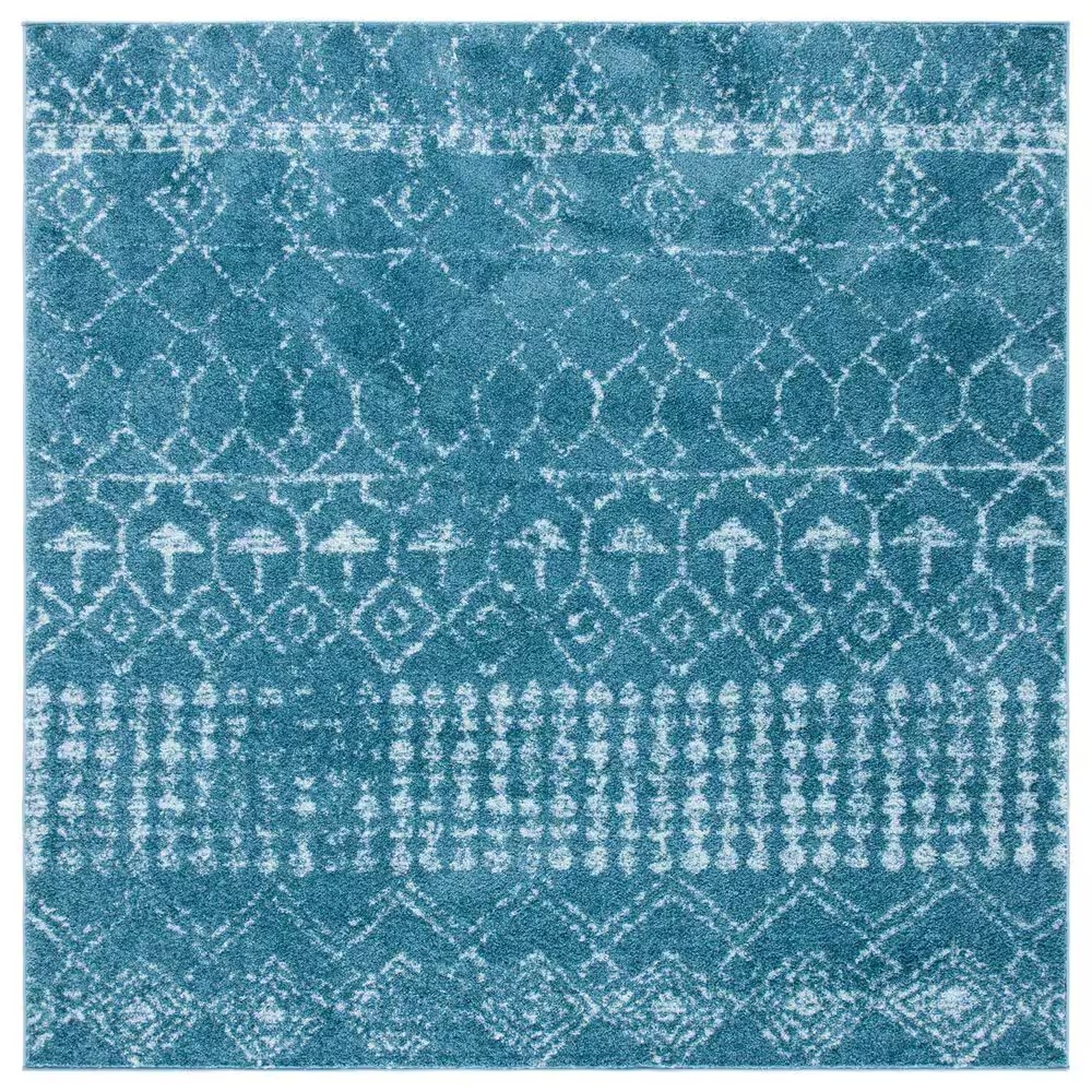 Safavieh Tulum 6'7" Square Turquoise and Blue Area Rug