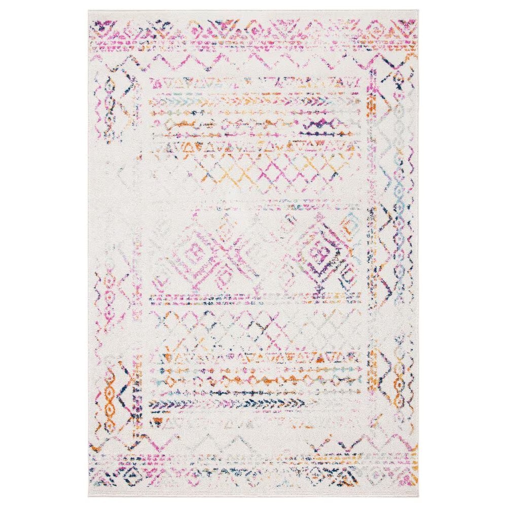 Safavieh Tulum TUL268E 3' x 5' Ivory and Fuchsia Area Rug
