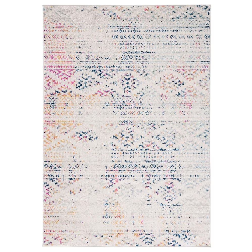 Safavieh Tulum TUL272C Ivory and Blue 5'3" x 7'6" Area Rug