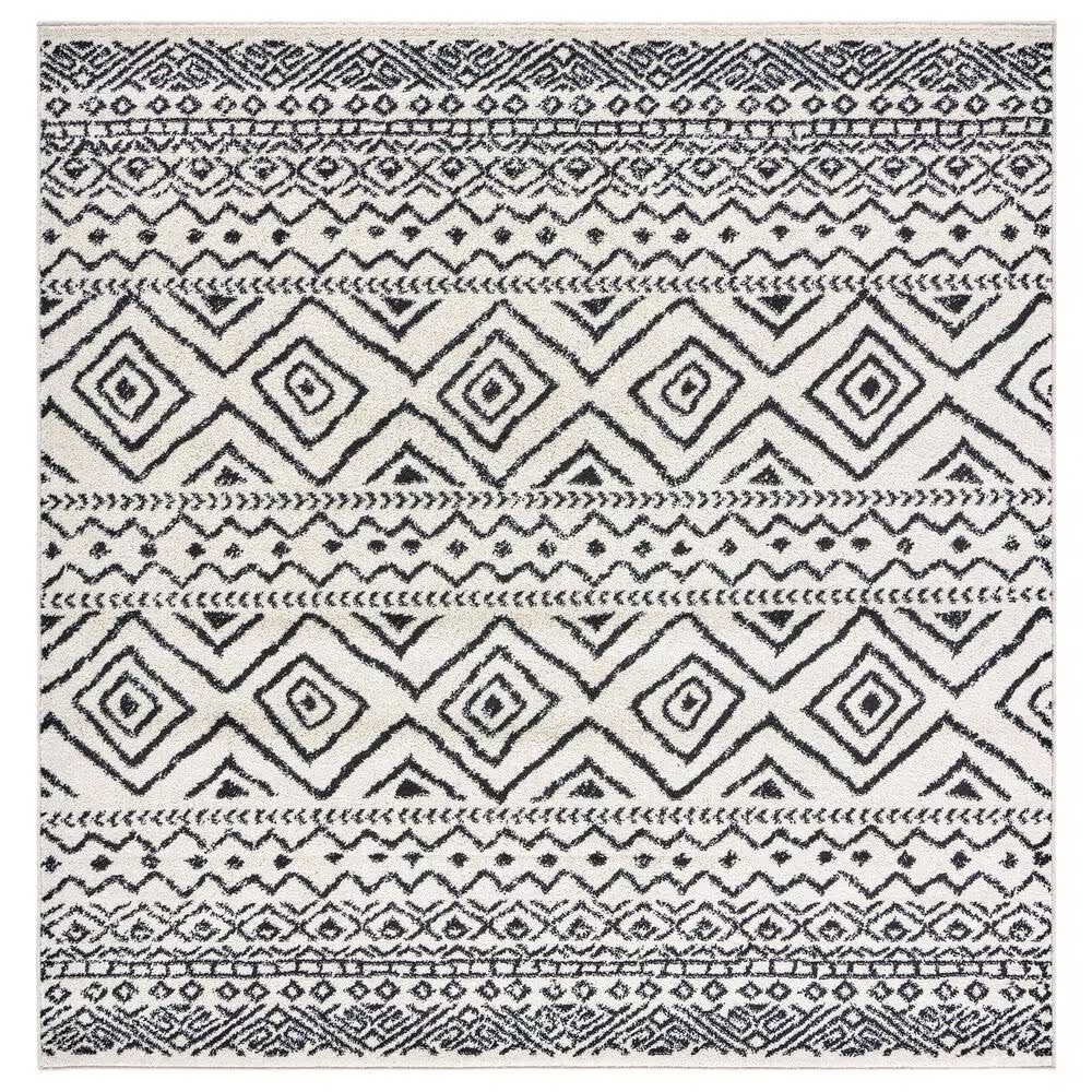 Safavieh Tulum TUL267 6'7" Square Ivory and Black Area Rug