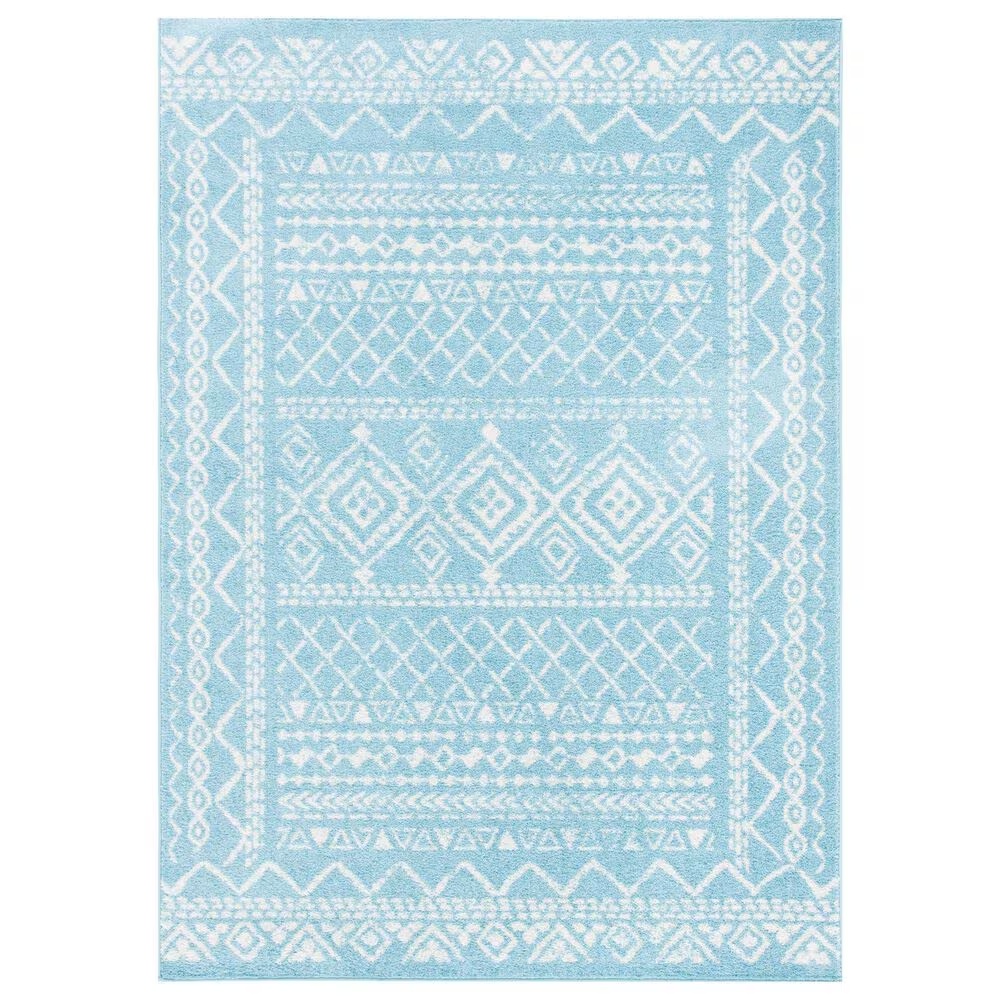 Safavieh Tulum TUL268K 5'3" x 7'6" Turquoise and Ivory Area Rug
