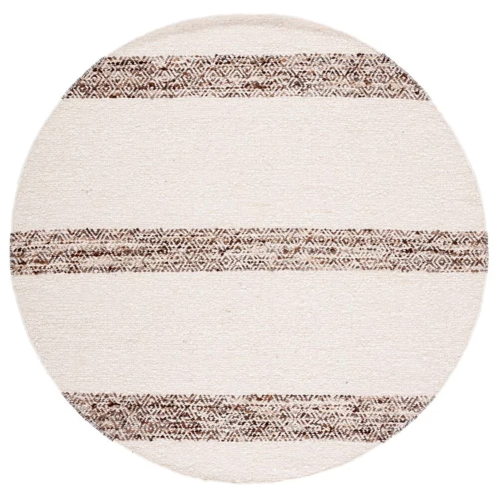 Safavieh Natura NAT321A 6' Round Ivory and Brown Area Rug
