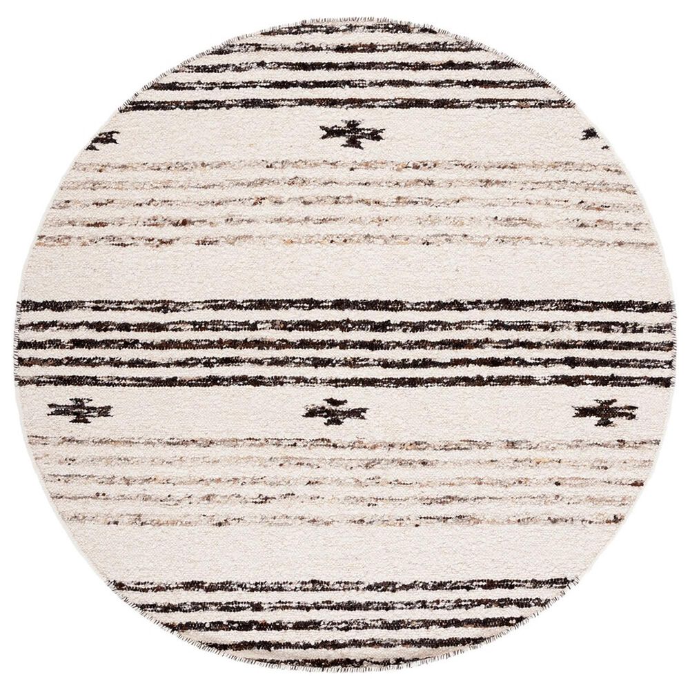 Safavieh Natura NAT325Z 6' Round Black and Ivory Area Rug