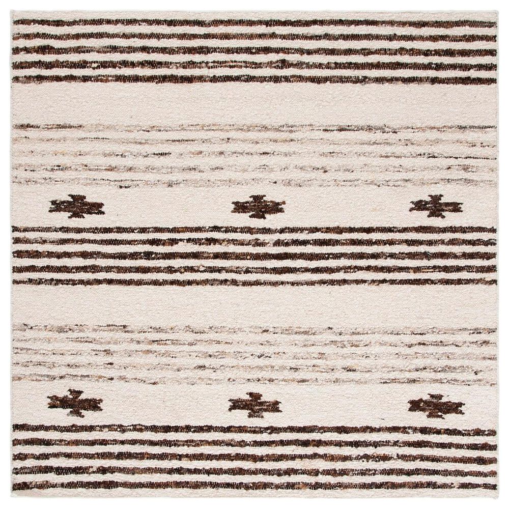 Safavieh Natura NAT326T 6' Square Brown and Ivory Area Rug