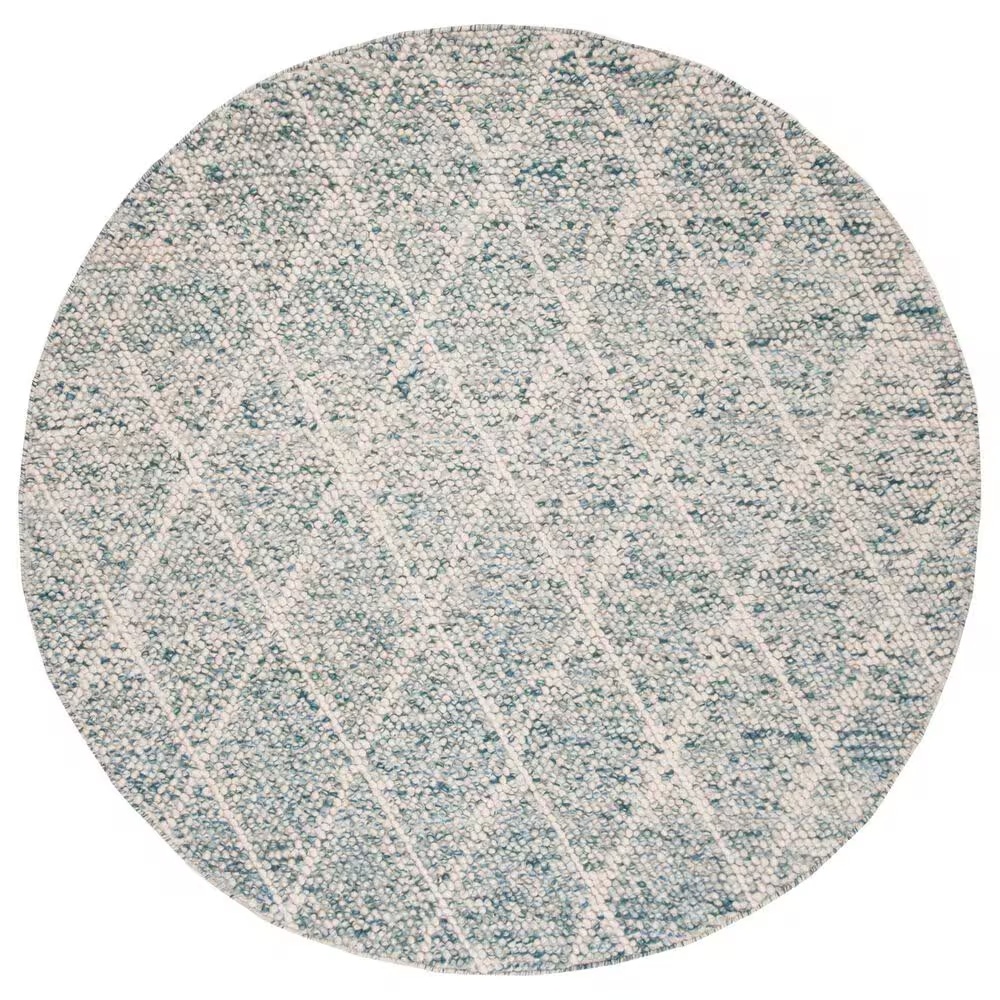Safavieh Natura NAT712B 6' Round Ivory and Blue Area Rug