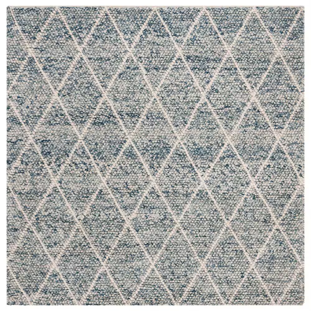 Safavieh Natura NAT712B 6' Square Ivory and Blue Area Rug