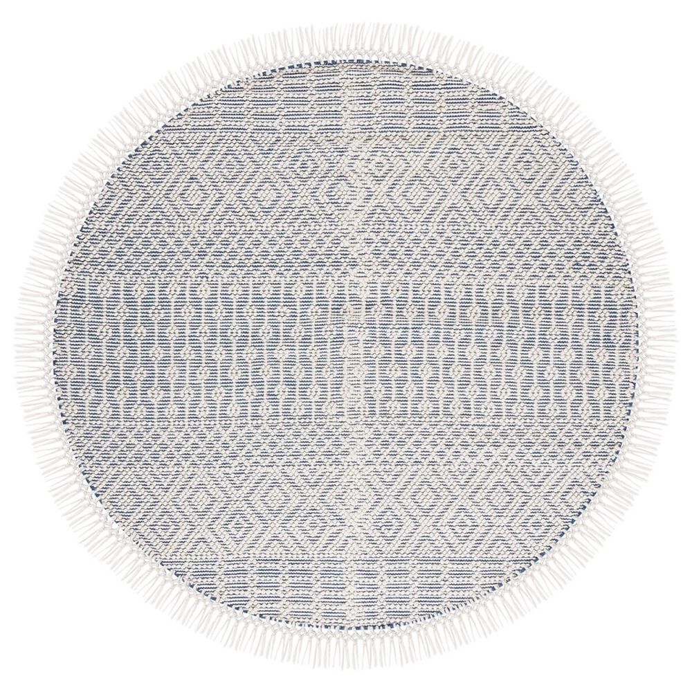 Safavieh Natura NAT852M 6' Round Ivory and Blue Area Rug