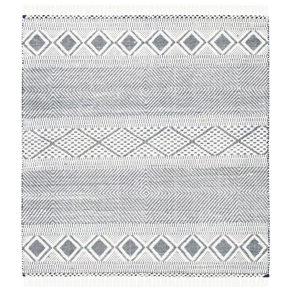 Safavieh Natura NAT856A 6' Square Ivory and Navy Area Rug
