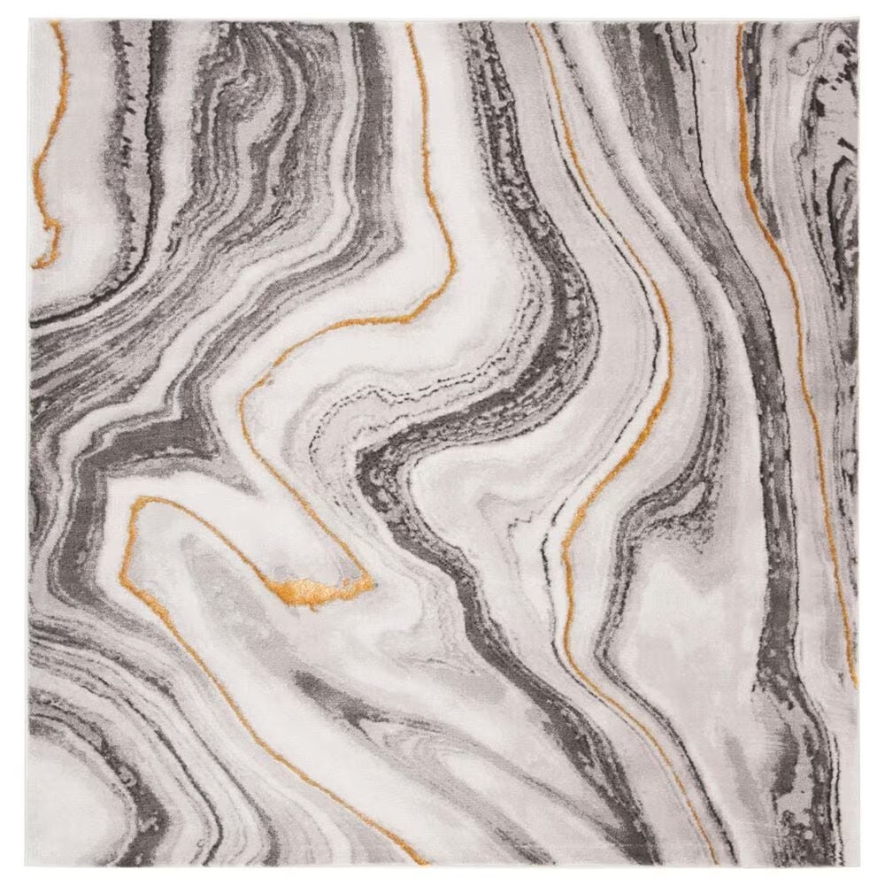 Safavieh Craft 9' Square Grey and Gold Area Rug