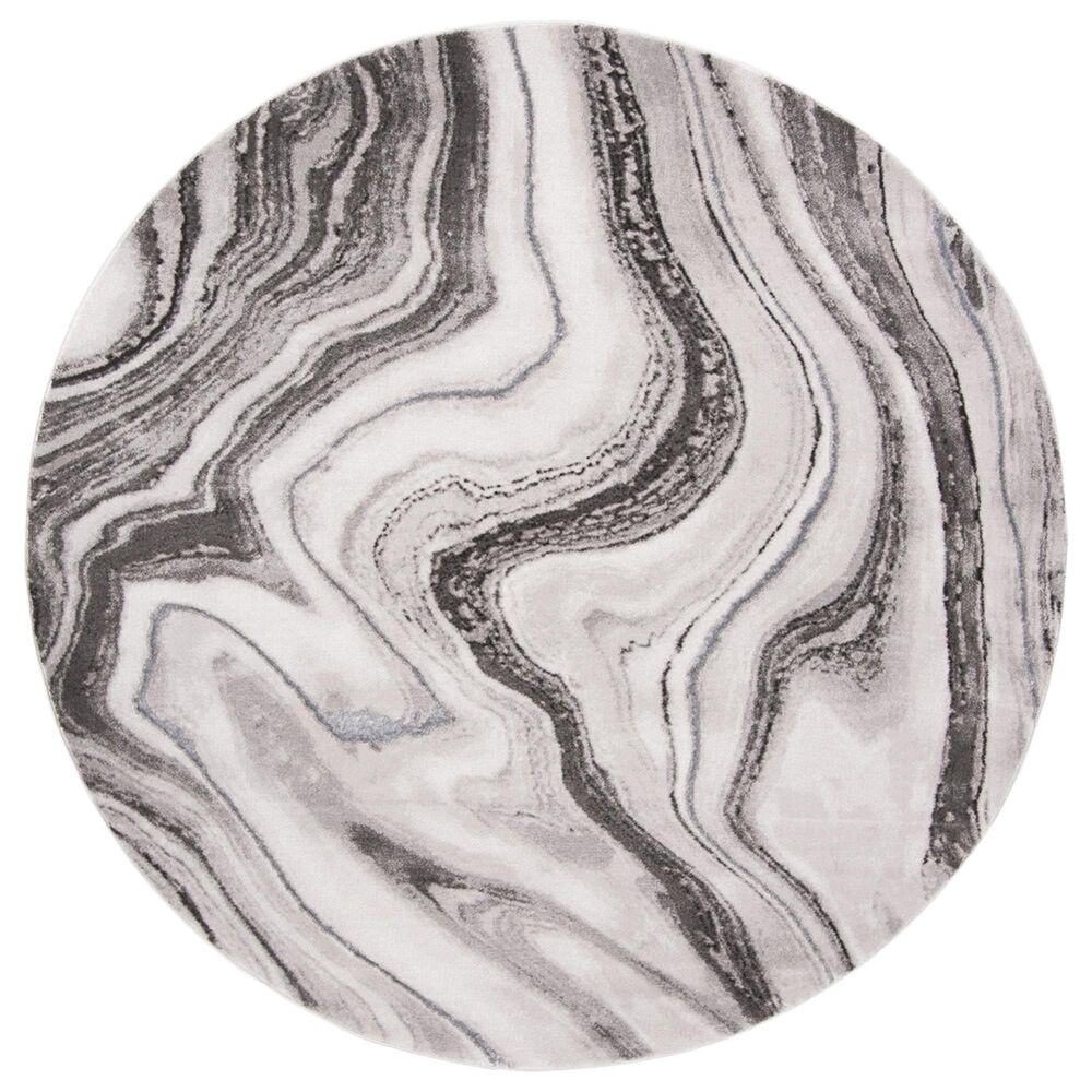 Safavieh Craft CFT819G 4' Round Grey and Silver Area Rug