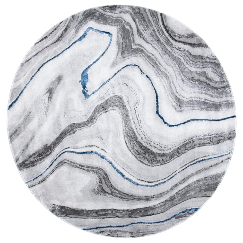 Safavieh Craft CFT819N 4' Round Grey and Blue Area Rug