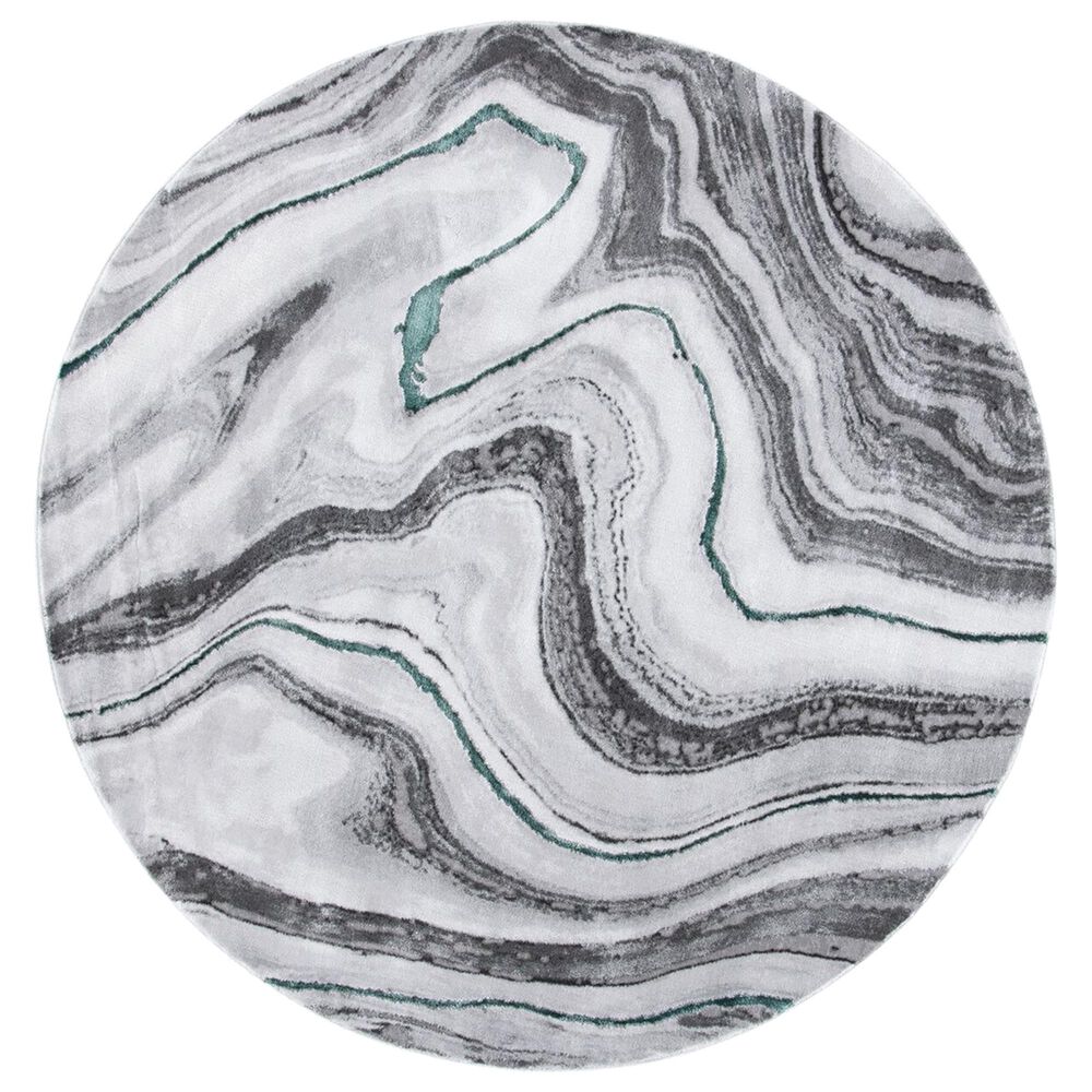 Safavieh Craft CFT819Y 5'3" Round Grey and Green Area Rug