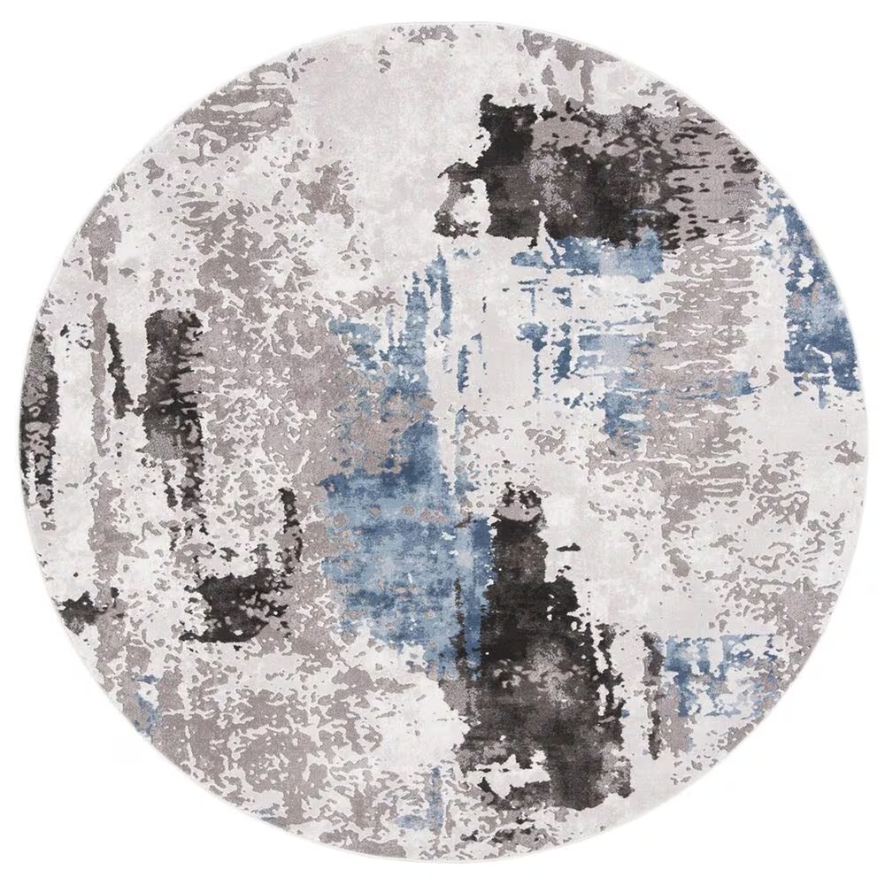 Safavieh Craft CFT820F 4' Round Grey and Blue Area Rug