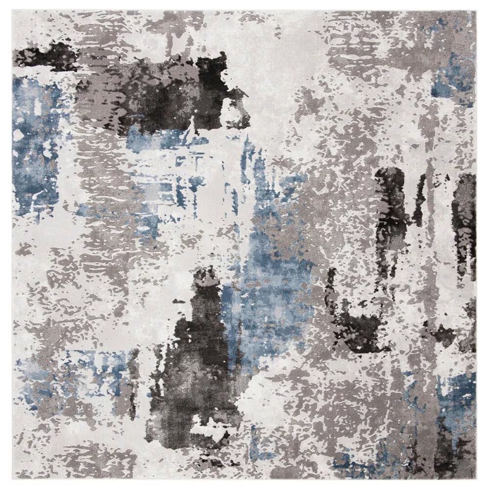 Safavieh Craft CFT820F 4' Square Grey and Blue Area Rug