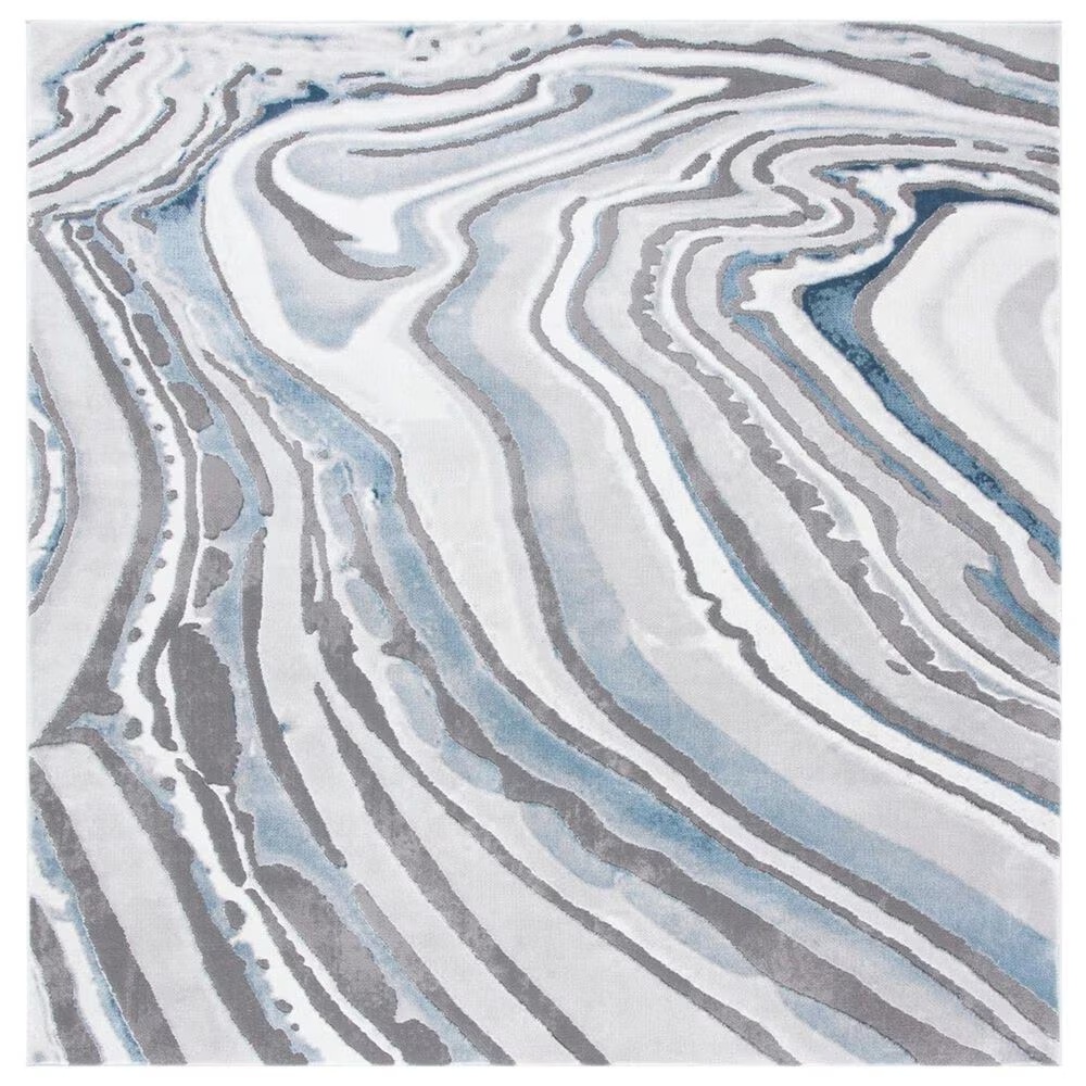 Safavieh Craft CFT843M 6'7" Square Blue and Grey Area Rug
