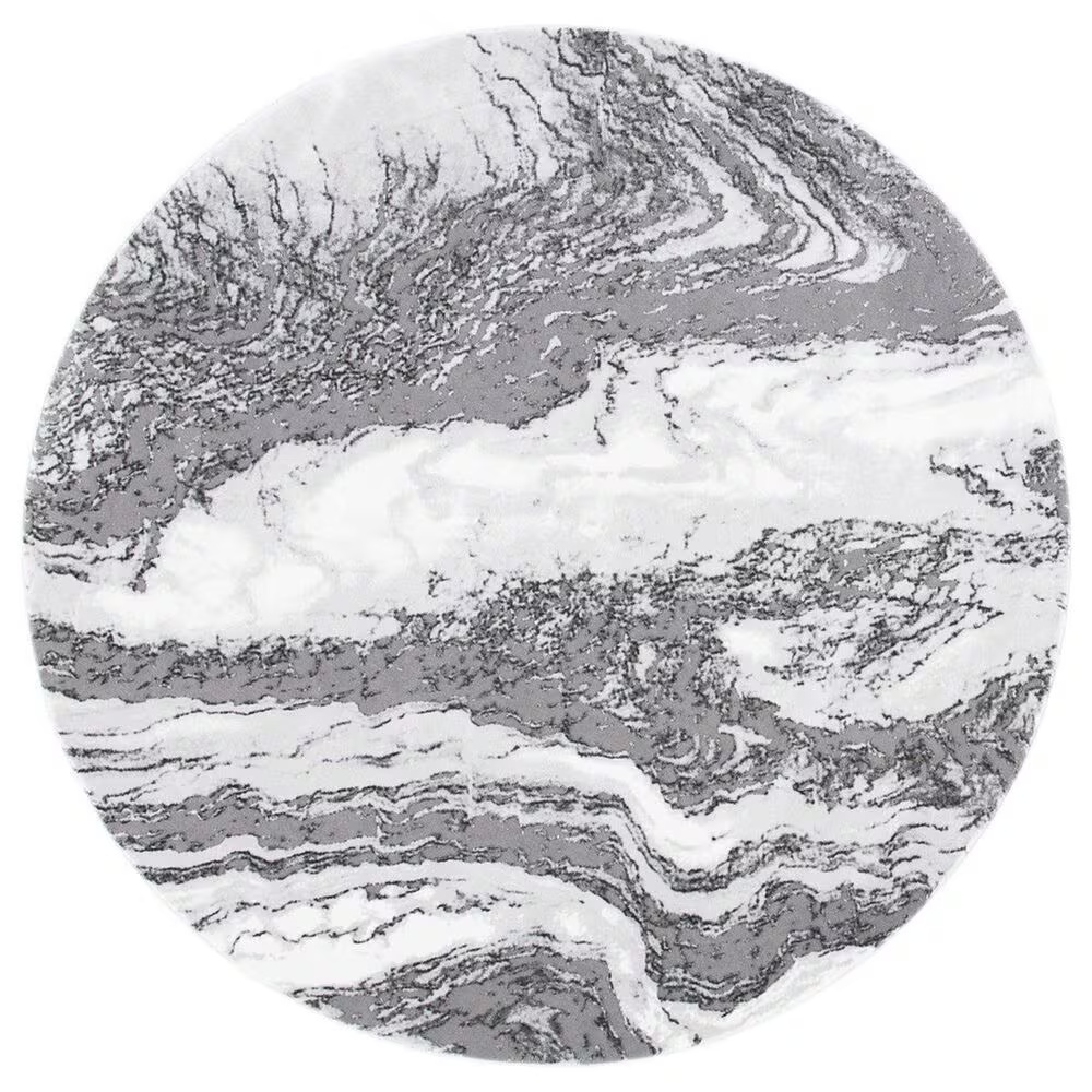 Safavieh Craft CFT844F 6'7" Round Light Grey and Grey Area Rug