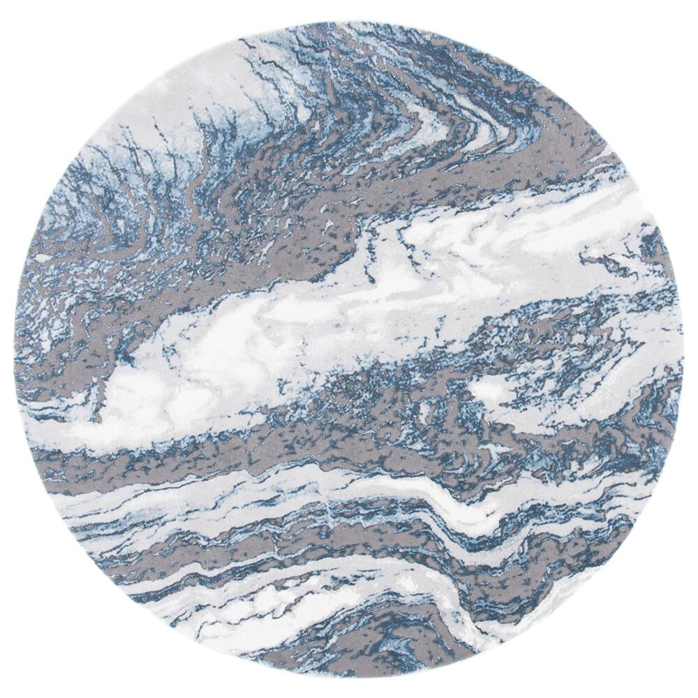 Safavieh Craft CFT844M 6'7" Round Blue and Grey Area Rug